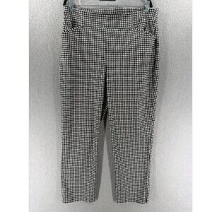 Chico's 2.5 L/14 Perfect Stretch Pants Womens Black White Gingham Slim Ankle